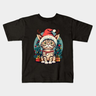 Grumpy Christmas Cat. Christmas Cat 2024 Kids T-Shirt